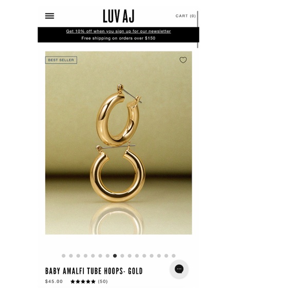 Luv AJ - Baby Amalfi Tube Hoops - Gold - Super Lightweight - Never Worn - Picture 1 of 15